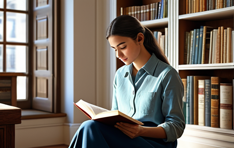 A Woman Reading**
A professional illustration of a woman in modest clothing reading a book in a sunlit room, surrounded by bookshelves, creating a cozy atmosphere, fully clothed, appropriate attire, safe for work, perfect anatomy, natural proportions, family-friendly.
**